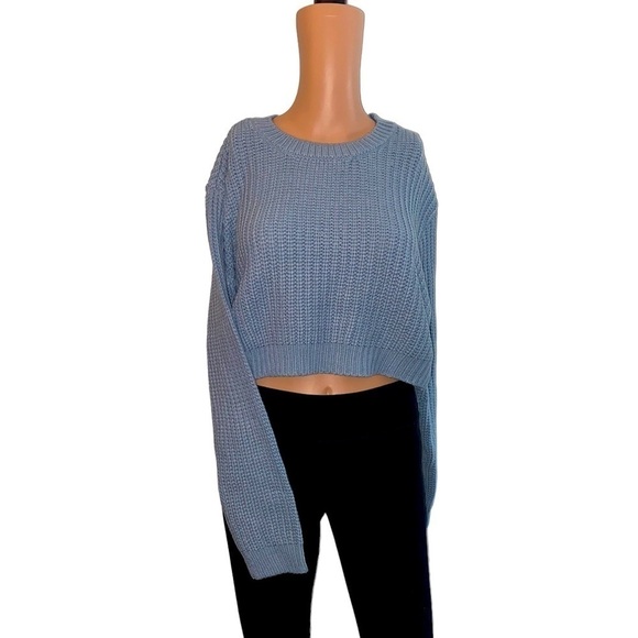 Full tilt cropped sweater light blue new woman’s size medium - Picture 1 of 5